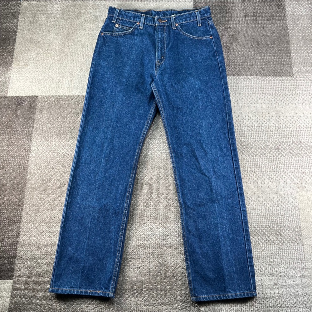 Vintage Levis 505 Orange Tab Regular Fit Straight Leg Jeans Blue 34x30 Mens 90s
